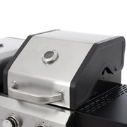2+2 Combinación de parrilla de gas multifuncional y parrilla cubierta para cocinar al aire libre: barbacoa, barbacoa, pizza