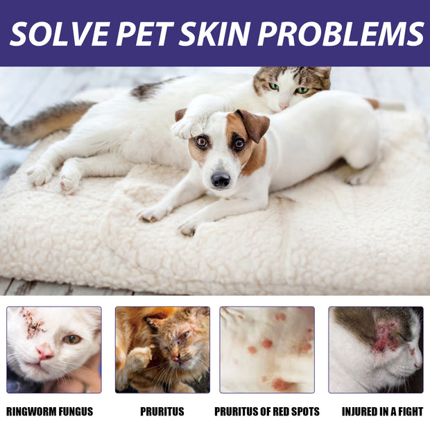 Spray para el cuidado de mascotas, cuidado de heridas en la piel de perros y gatos, spray reparador para la picazón y el musgo.