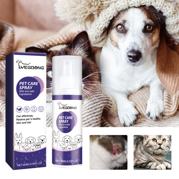 Spray para el cuidado de mascotas, cuidado de heridas en la piel de perros y gatos, spray reparador para la picazón y el musgo.