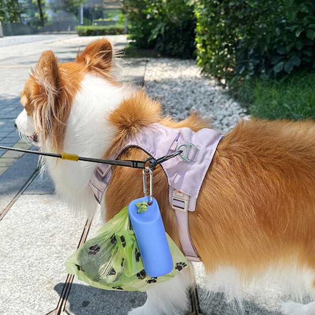 Soporte de silicona para bolsas de excrementos de perro con dispensador