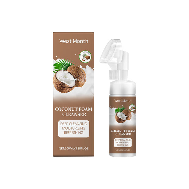 Limpiador de espuma de coco West&Month Limpiador de poros suave Limpiador hidratante refrescante