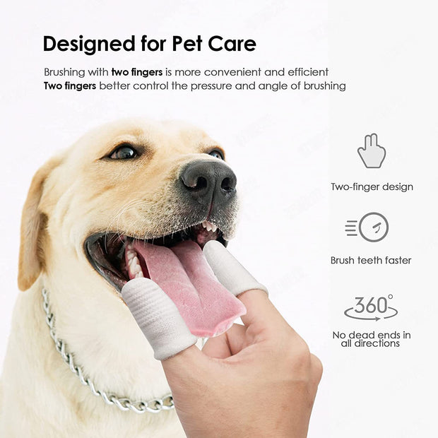 Cepillo de dientes de dedo para mascotas para el cuidado bucal de perros y gatos