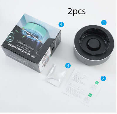 Cenicero Purificador de Aire con Aniones,  Elimina Humo y Olores, Portátil para Coche
