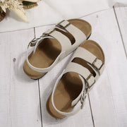 Sandalias de playa de corcho estilo coreano para mujer