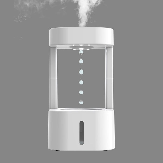 Humidificador de aire acondicionado con forma de gota de agua antigravedad, creativo, silencioso, para el hogar, dormitorio y oficina, con tanque de agua de 580 ml.