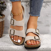 Sandalias de playa de corcho estilo coreano para mujer