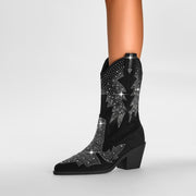Botines con brillantes diamantes de imitación para mujer