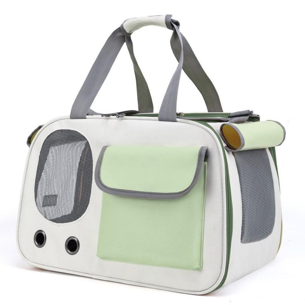 Mochila de viaje para mascotas, portátil y ligera, de gran capacidad, transpirable y de hombro.